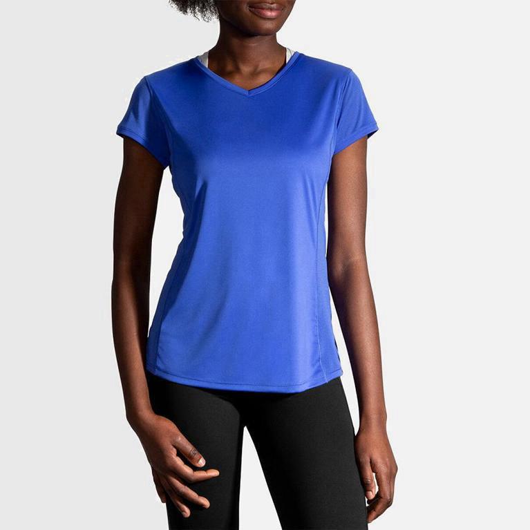 Brooks Stealth Israel - Women's Short Sleeve Running Shirt - Blue (19658-OVWD)